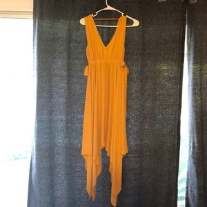 Golden yellow midi dress by BCBG